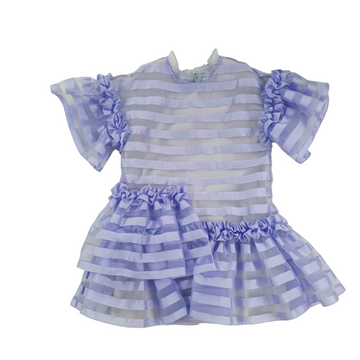 Abito "Ninfea"organza rigata a'lapage