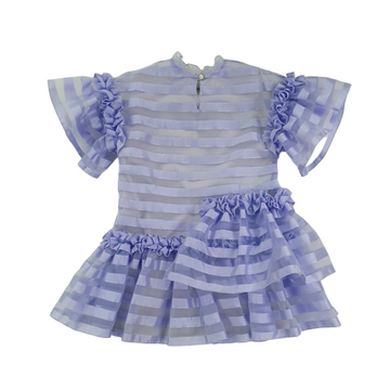 Abito "Ninfea"organza rigata a'lapage