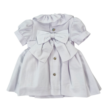 Abito Bambina punto smock bianco