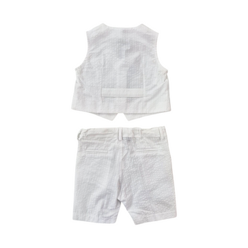 Gilet + bermuda bimbo in cotone seersucker Peuterey