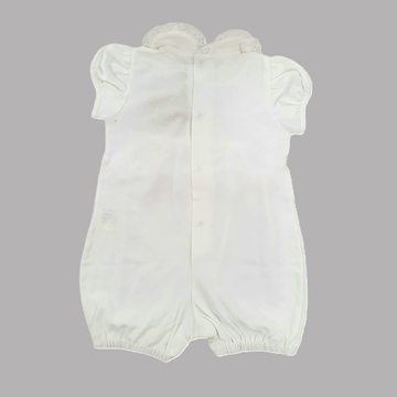 Tutina in cotone jersey con pizzo