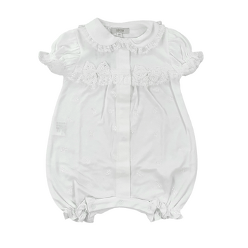 Pagliaccetto in cotone jersey e pizzo