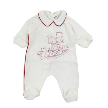 Tutina in ciniglia con ricamo Aletta