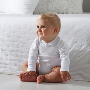 Body neonato in cotone con collo rotondo