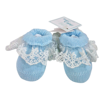 Scarpette in filo cotone con merletto