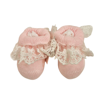 Scarpette rosa con merletto