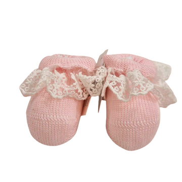Scarpette rosa con merletto