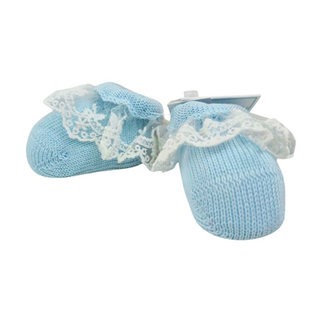 Scarpette in filo cotone con merletto