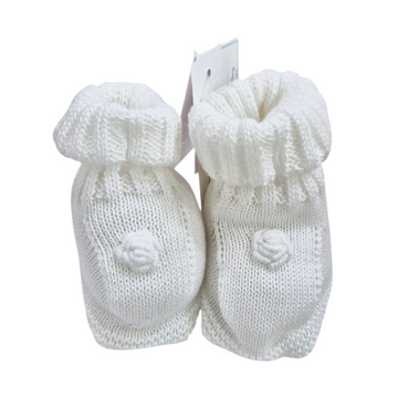 Scarpette neonati in filo cotone con rosellina