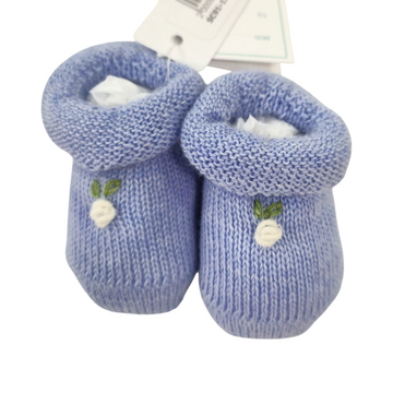 Scarpette in lana per neonato con fiore (Le dodò)