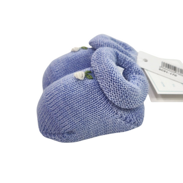 Scarpette in lana per neonato con fiore (Le dodò)