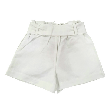 Shorts in cotone e lino con cintura Lalalù
