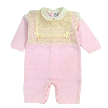 Tutina in filo cotone con pizzo Bebè di Almy