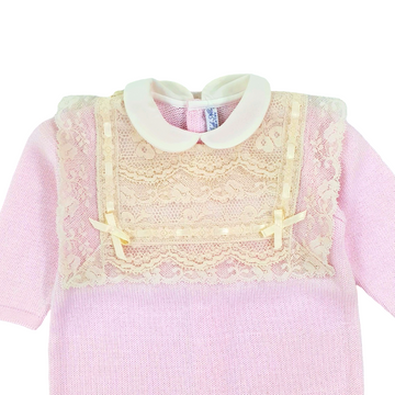 Tutina in filo cotone con pizzo Bebè di Almy