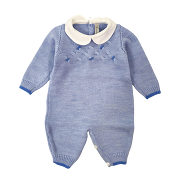 Tutina neonato in pura lana con intreccio