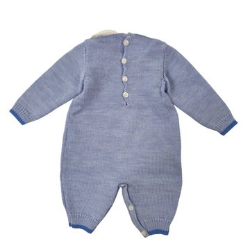 Tutina neonato in pura lana con intreccio