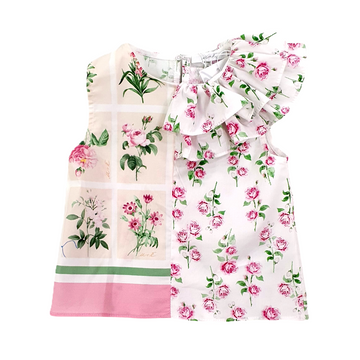 Camicia bimba in cotone stampa fiori
