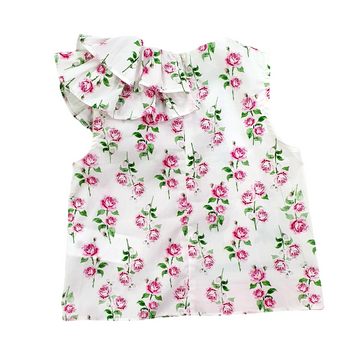 Camicia bimba in cotone stampa fiori