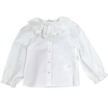Camicia bimba collo petali