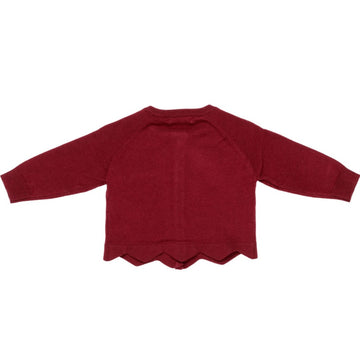 Cardigan baby girocollo, smerlato