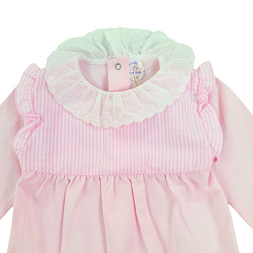 Tutina in cotone con colletto plumeties Laranjinha