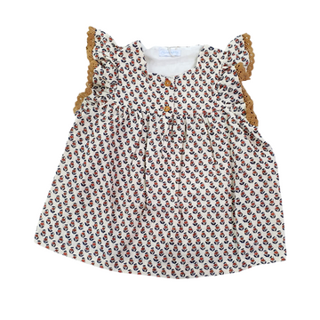 Blouse bimba in cotone a fiori Laranjinha