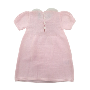 Vestina neonata in filo cotone con pois e ricamo
