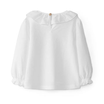 T-shirt manica lunga collo rouches Laranjinha