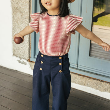 Pantaloni bimba larghi in twill Laranjinha