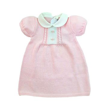Vestina neonata in filo cotone con ricamo