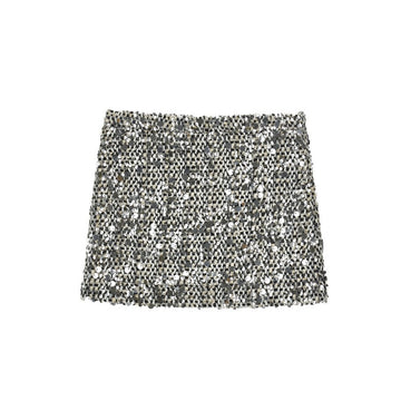 Minigonna Bimba in tweed con paillettes