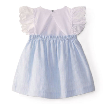 Abito a righe maniche ricamo Inglese Laranjinha