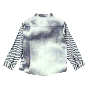Camicia serafina bimbo a righe misto lino