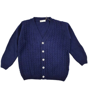 Cardigan bimbo a trecce misto lana