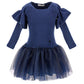 Abito bimba maglia e tulle glitter