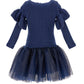 Abito bimba maglia e tulle glitter