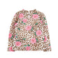 T-shirt Bimba floreale con galetta sul collo
