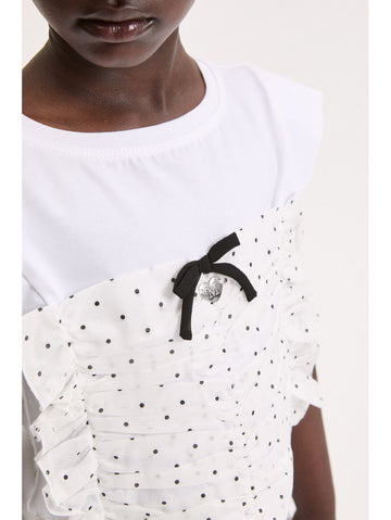 T-shirt Bambina con decorazioni in tulle