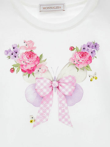 T-shirt Bimba in cotone stampa Farfalle