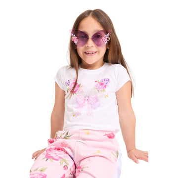T-shirt Bimba in cotone stampa Farfalle