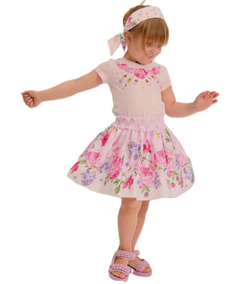 T-shirt Bambina stampa rose