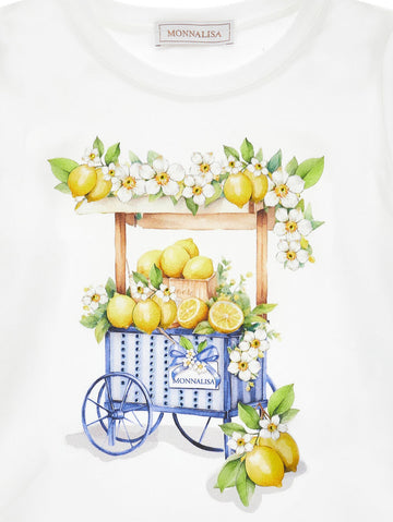 T-shirt Bambina in jrsey carretto di limoni