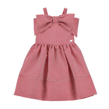 Abito Bimba a righe con fiocco