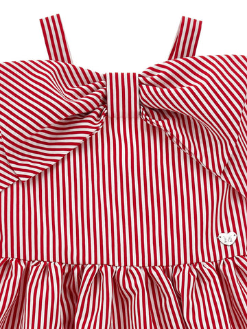 Abito Bimba a righe con fiocco