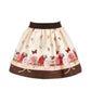 Gonna Bimba Gabardina Farfalle e Rose