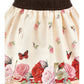 Gonna Bimba Gabardina Farfalle e Rose