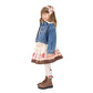 Gonna Bimba Gabardina Farfalle e Rose