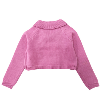 Cardigan Bambina in maglia con collo