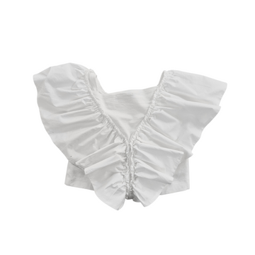 Top con Gala in cotone popeline