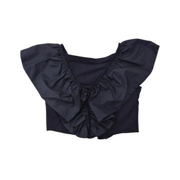 Top con Gala in cotone popeline